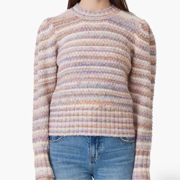 Habitual • Stripe Puff Shoulder Sweater in Mauve Combo - Picture 2 of 8